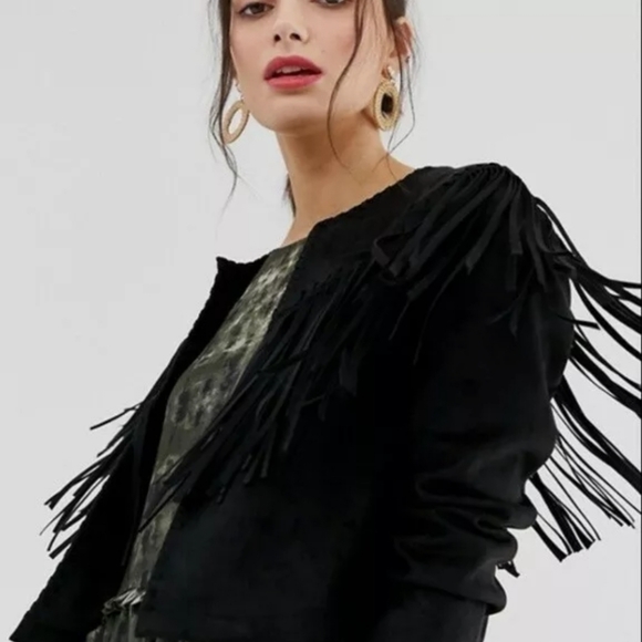 kate spade Jackets & Blazers - Kate Spade Daisi Suede Fringe Jacket